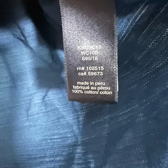 John Varvatos Polo Shirt Blue Short Sleeve Cotton Textured 3 Stars Size Large - Picture 5 of 7